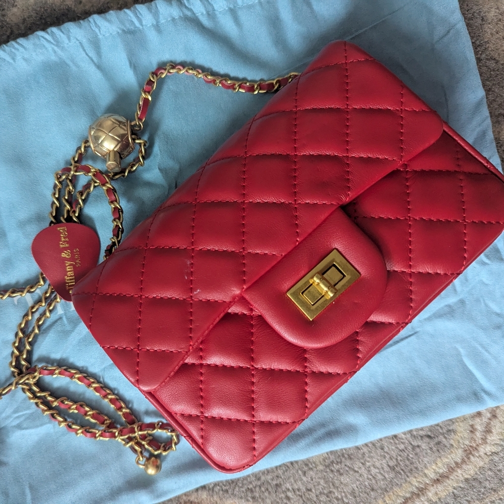 Tiffany & Fred Quilted leather crossbody bag in red